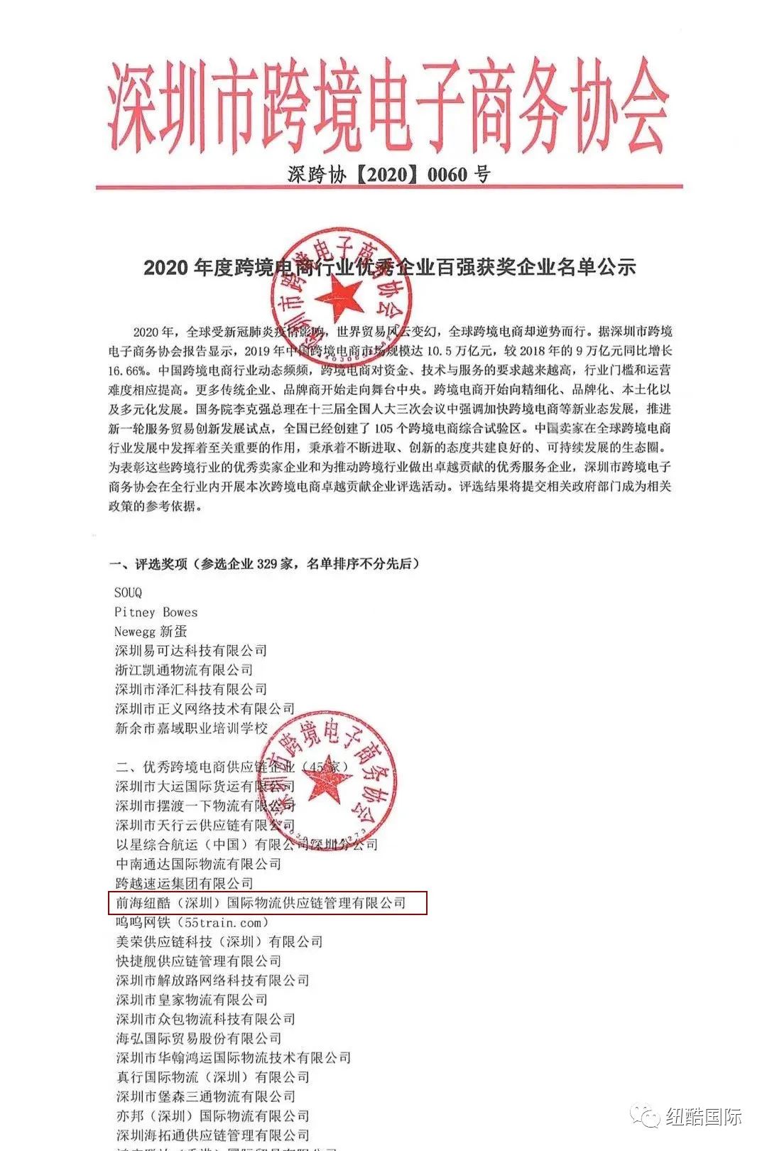 優秀跨境電商供應鏈企業獲獎名單
